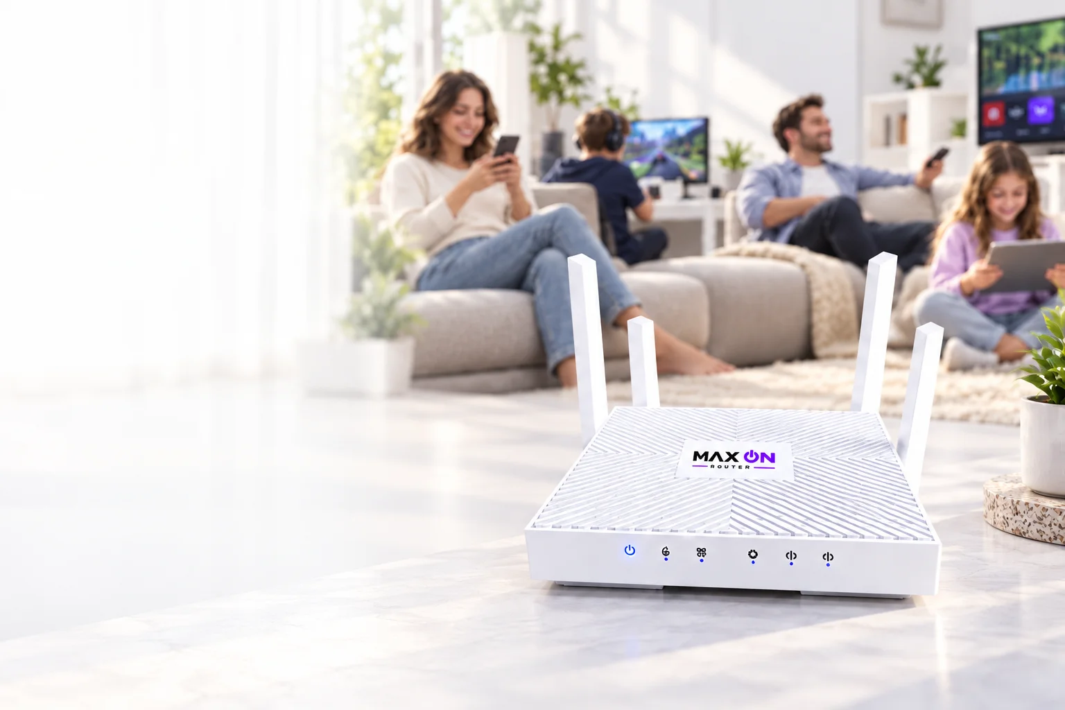 Роутер MAXON в домашней обстановке